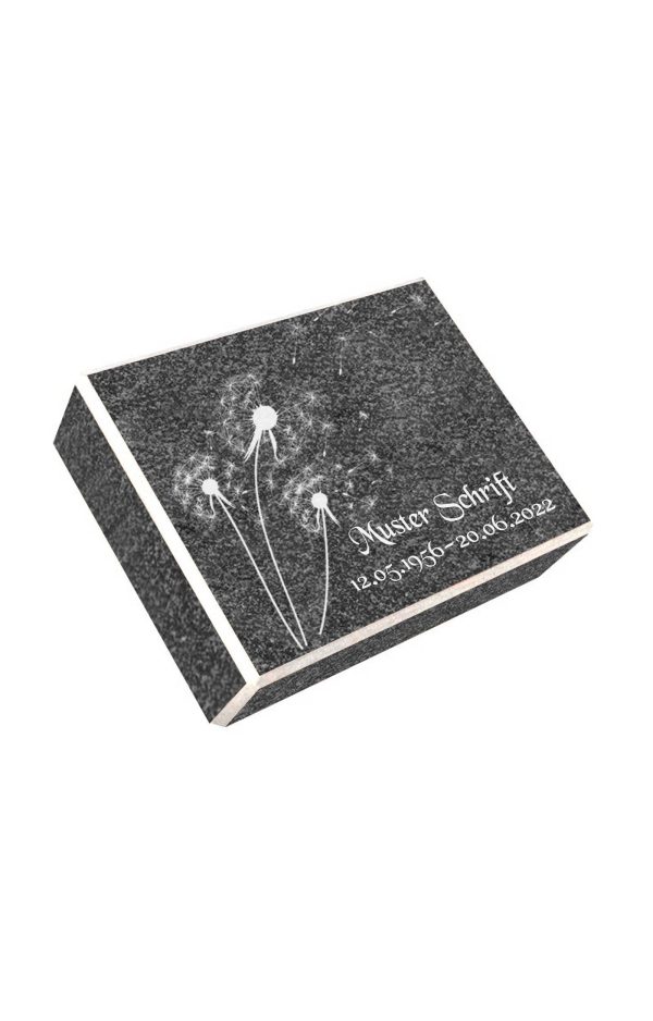 Pusteblumen Grabstein – schwarzer Granit