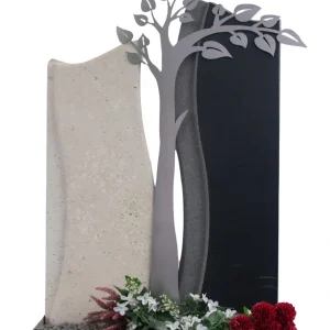 Grabstein mit Baum Ornament – 2 Steine