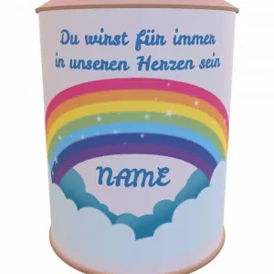 Personalisierbare Urne mit Regenbogen