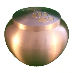 Goldene Tierurne mit Pfotenabdruck